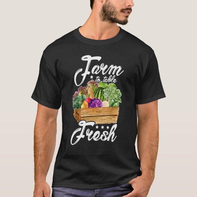 Farm To Table Eat Local Farming Agriculteur Tracto T-Shirt (Vorderseite)