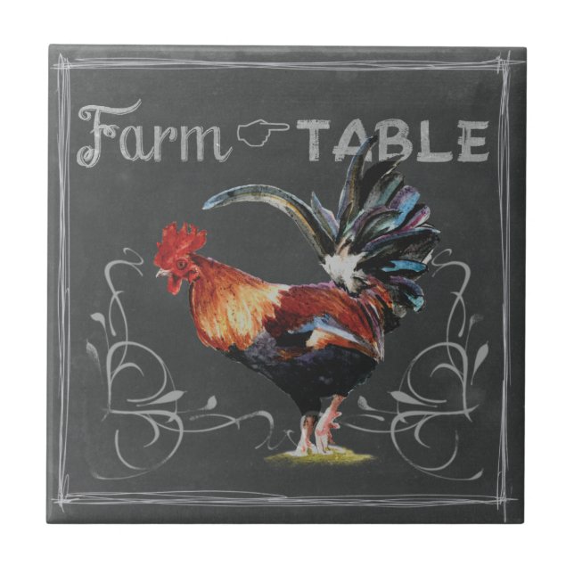 Farm-to-Table-Hahn Fliese (Vorderseite)