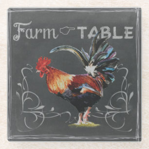 Farm-to-Table-Hahn Glasuntersetzer