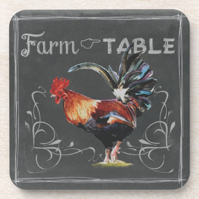 Farm-to-Table-Hahn Untersetzer (Vorderseite)
