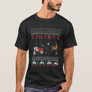 Farm Tractor Rentier Fun Ugge Weihnachts-Bauer Wi T-Shirt
