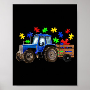 Farm Tractor Truck Puzzle Autismus Sensibilitätsta Poster