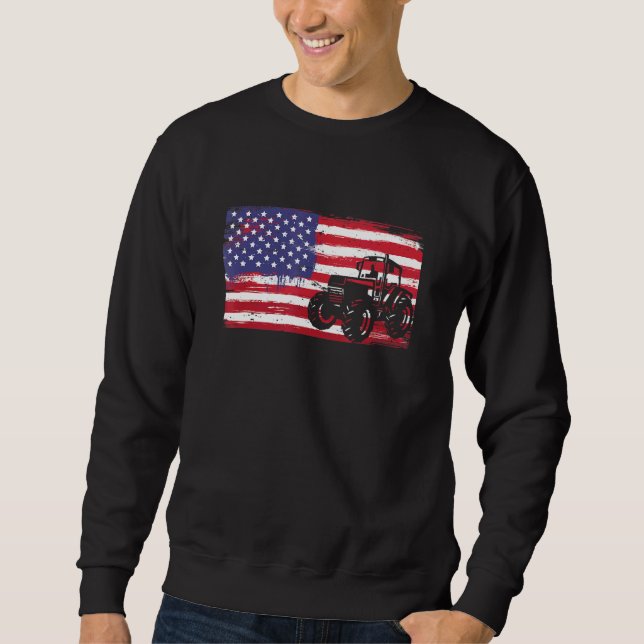 Farm Tractors US Flag Patriotic Farm American Sweatshirt (Vorderseite)