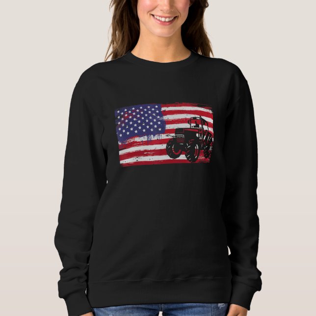 Farm Tractors US Flag Patriotic Farm American Sweatshirt (Vorderseite)