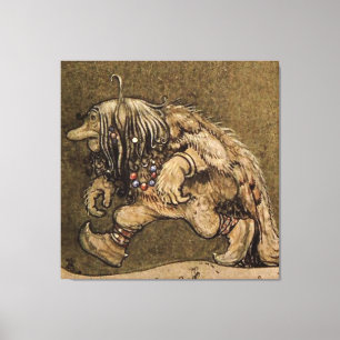 "Farm Troll" des schwedischen Künstlers John Bauer Leinwanddruck