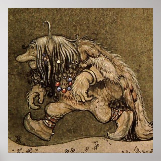 "Farm Troll" des schwedischen Künstlers John Bauer Poster (Vorne)