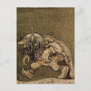 "Farm Troll" des schwedischen Künstlers John Bauer Postkarte