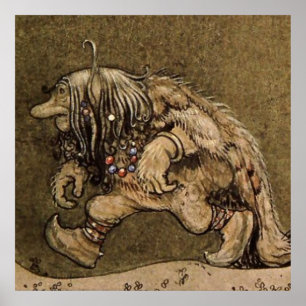 "Farm Troll" vom schwedischen Künstler John Bauer Poster