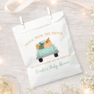 Farm Truck 2 Pumpkins Fall Twins Baby Dusche Geschenktütchen