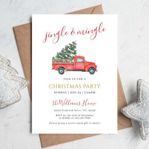 Farm Truck & Christmas Tree Jingle & Mingle Party Einladung