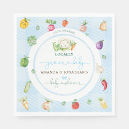 Farm Vegetables Blue Boy Baby Dusche Serviette