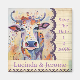 Farm Wedding Cow Save the Date Magnet