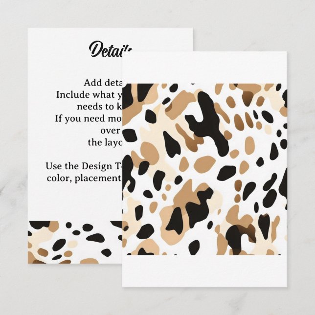 Farm Wedding Cowhide Print Begleitkarte (Vorne/Hinten)
