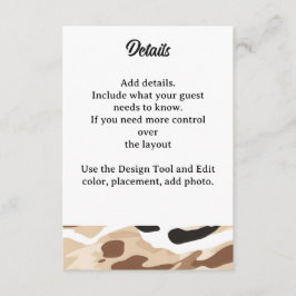 Farm Wedding Cowhide Print Begleitkarte