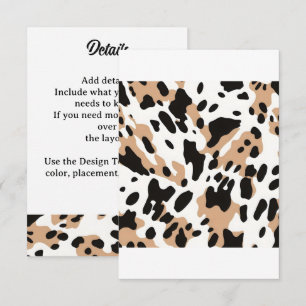 Farm Wedding Cowhide Print Begleitkarte