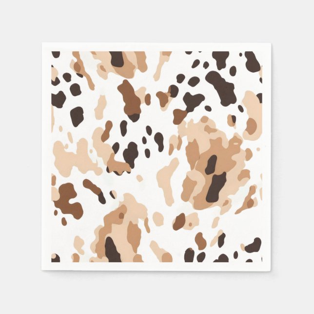 Farm Wedding Cowhide Print Serviette (Vorderseite)