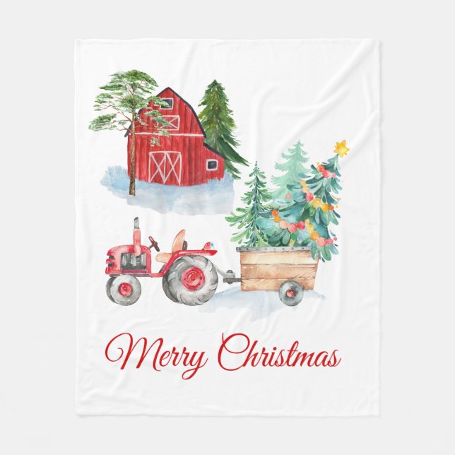 Farm Weihnachtsblanket Fleecedecke (Vorderseite)