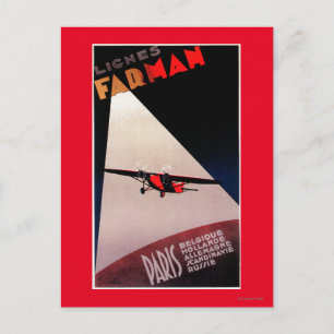 Farman Airlines Farman 300 Eindecker Promo Poste Postkarte