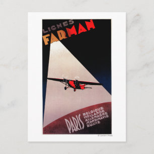 Farman Airlines Farman 300 Monoplane Promo Poster Postkarte