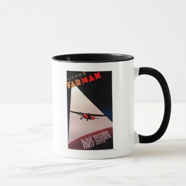 Farman Airlines Farman 300 Monoplane Promo Poster Tasse (Rechts)