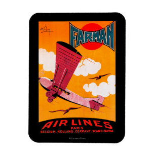 Farman Brothers Airlines F-170-Eindecker-Plakat Magnet