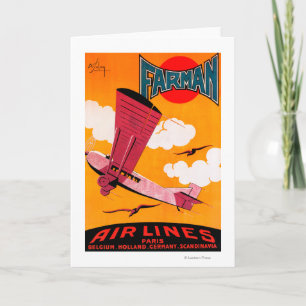Farman Brothers Airlines F-170 Monoplane Poster Feiertagskarte