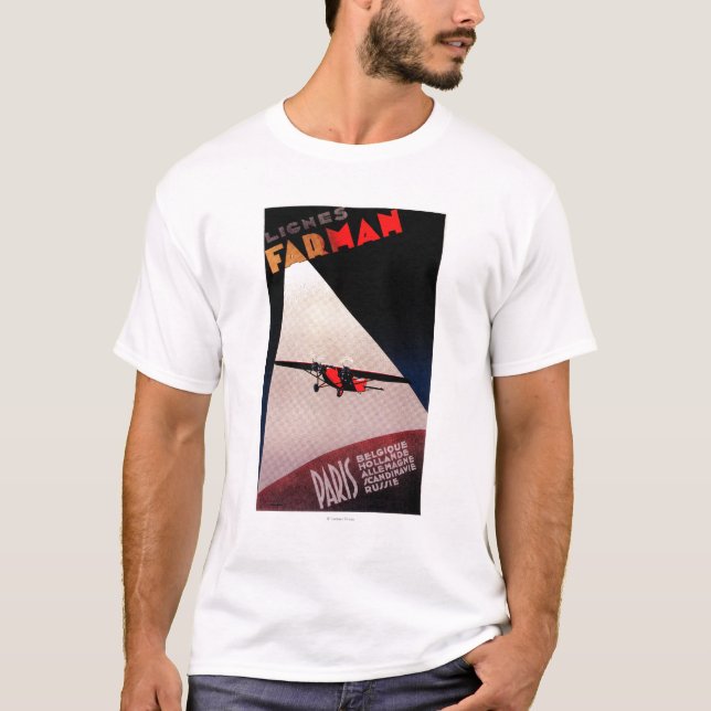 Farman Fluglinien Farman 300 Eindeckerpromo-Plakat T-Shirt (Vorderseite)