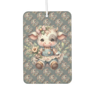 Farmcore Kawaii Calf Vintages Blumenkleid Autolufterfrischer