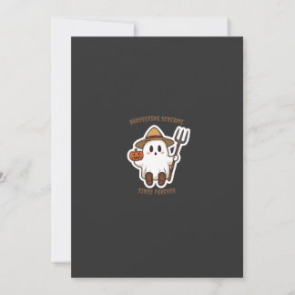 Farmer Boo – Cute Halloween Ghost Sticker with Pum Einladung