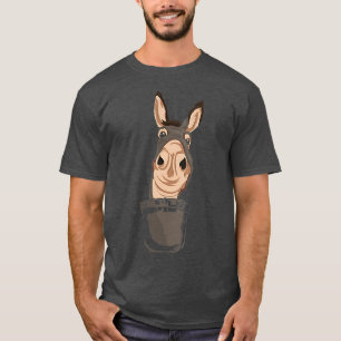 Farmer Farm Animal Donkey Lover Cute Pocket Donkey T-Shirt