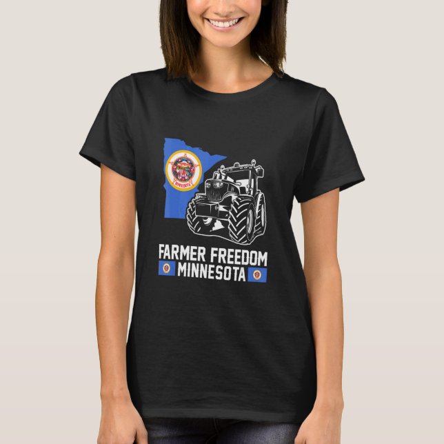Farmer Freedom Minnesota Tractor Support T-Shirt (Vorderseite)