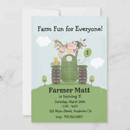 Farmer Fun for Everyone Birthday Invitation Einladung