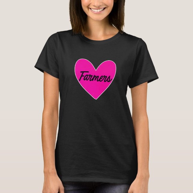 Farmer Heart Graphic Cow Farmer Agriculture Tracto T-Shirt (Vorderseite)