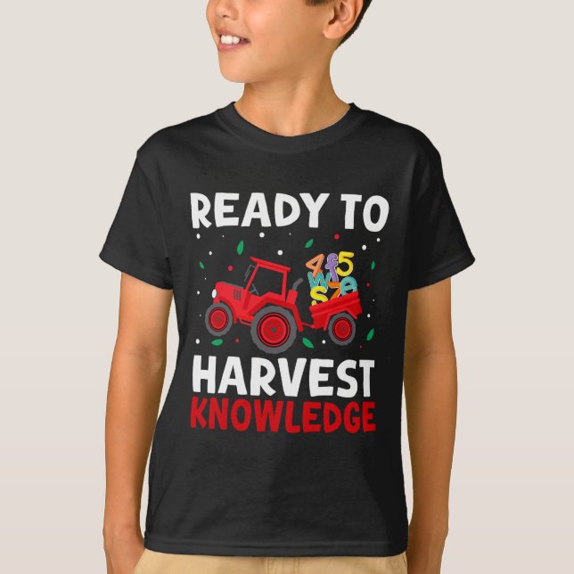 Farmer Kids Back To School Teacher Farming Tractor T-Shirt (Vorderseite)