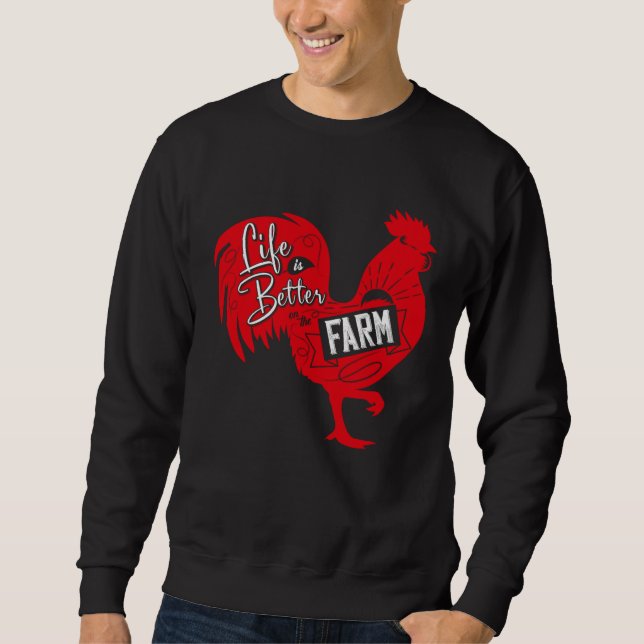 Farmer  On The Farm  Rooster Sweatshirt (Vorderseite)