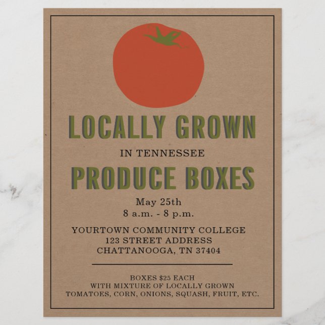 Farmer’s Market Local Produce Tomato Flyer (Vorne)