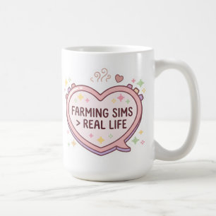 Farmer Sims größer als echtes Leben Herz Konsole Kaffeetasse