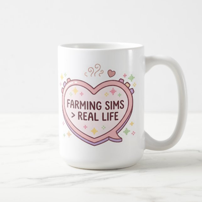 Farmer Sims größer als echtes Leben Herz Konsole  Kaffeetasse (Rechts)