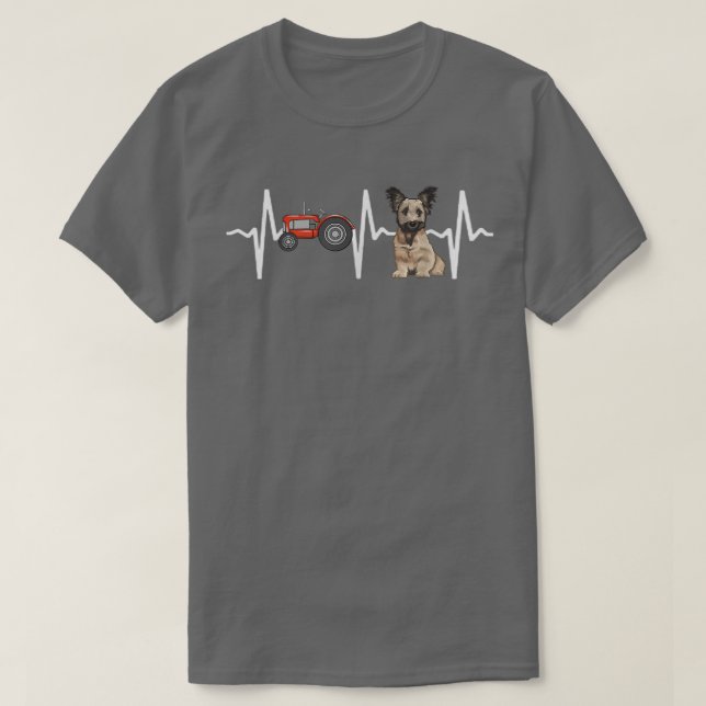 Farmer Tractor Skye Terrier Heartbeat Dog Lover  T-Shirt (Design vorne)