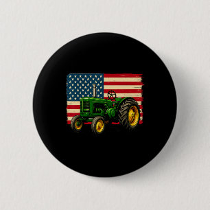Farmer Traktor USA-Flagge 4. Juli  Button