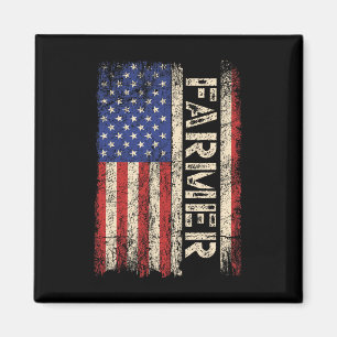 Farmer Traktoren USA Amerikanische Flagge Patrioti Magnet