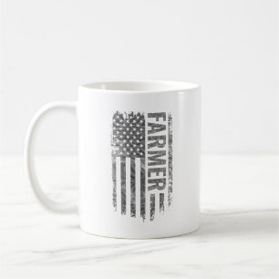 Farmer USA-Flagge im Distressed-Design Kaffeetasse