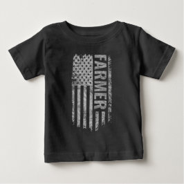 Farmer USA-Flagge mit abgenutztem Design Baby T-shirt