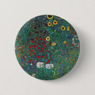 Farmergarden w Sonnenblume von Klimt, Vintage Blum Button