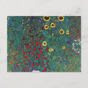 Farmergarden w Sonnenblume von Klimt, Vintage Blum Postkarte