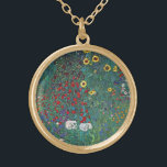 Farmergarden w Sonnenblume von Klimt, Vintage Blum Vergoldete Kette<br><div class="desc">Der Bauerngarten mit Sonnenblume (1905/06) von Gustav Klimt ist ein Vintages Viktorianisches Zeita Symbolismus kunstvolle Blumenmalerei. Eine Naturlandschaft mit einer Vielfalt an Blume und Sonnenblumen in einem Garten auf einem Bauernhof. Über den Künstler: Gustav Klimt (1862-1918) war ein österreichischer Symbolik-Maler und einer der prominentesten Mitglieder der Wiener Jugendstil-Bewegung.</div>