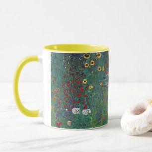 Farmergarten mit Sonnenblumen von Klimt, Vintage B Tasse