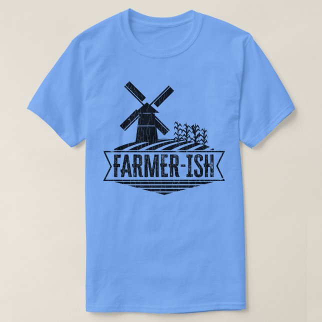 Farmerish Funny Farms Bauer Traktor Tiere Gra T-Shirt (Design vorne)