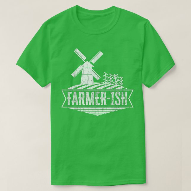 Farmerish Funny Farms Bauer Traktor Tiere Gra T-Shirt (Design vorne)