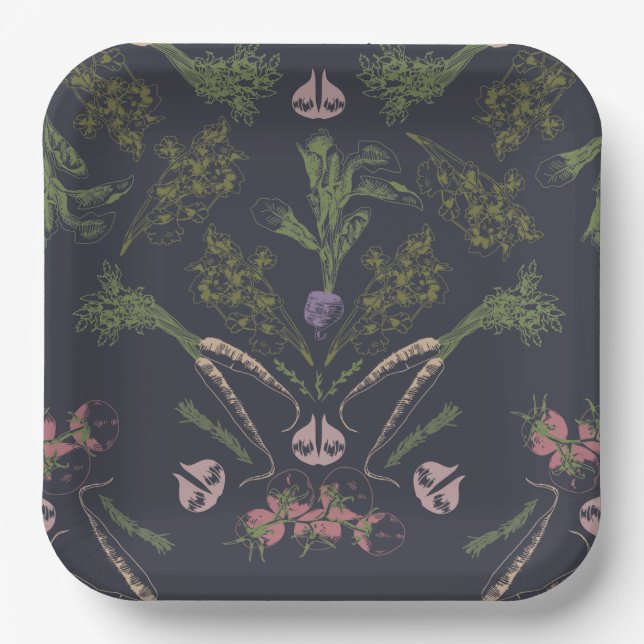 Farmers Market Chalkboard Pappteller (Vorderseite)